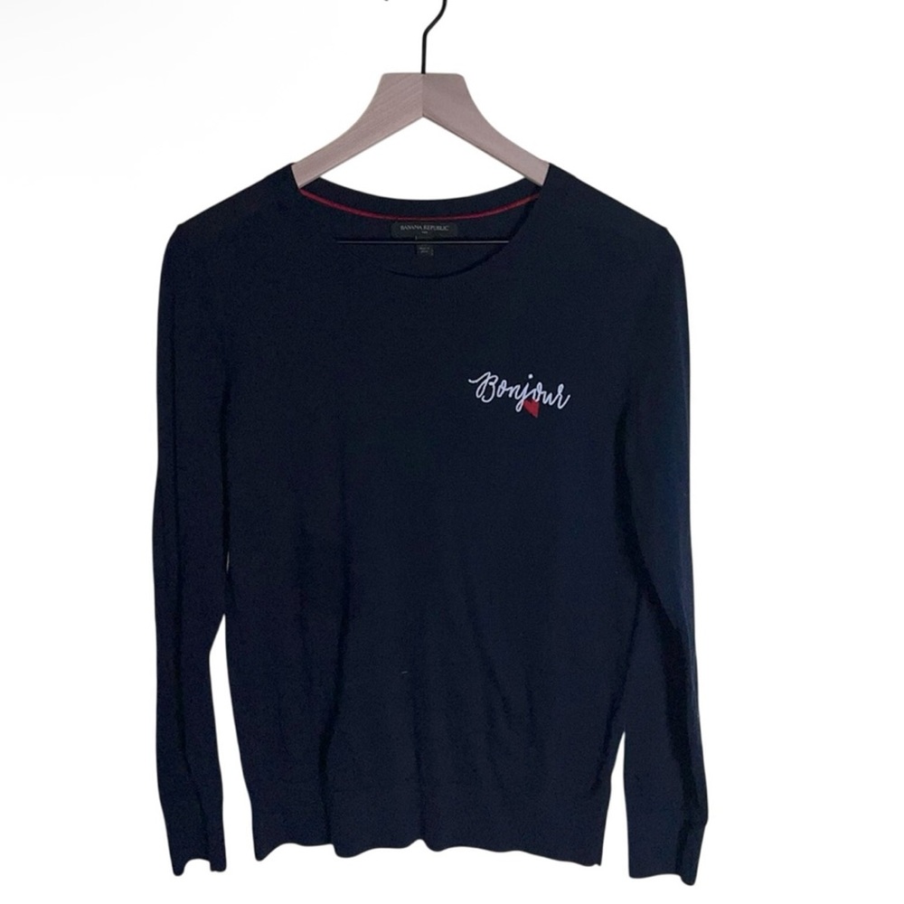 Banana Republic ‘Bonjour’ Lightweight Navy Cotton Blend Sweater